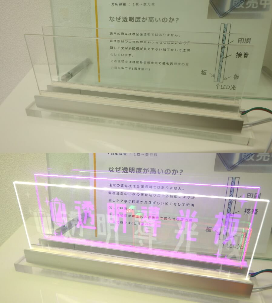 これが世界最透明 透明導光板 非照明時の透明性を実現 プラコー株式会社 エレベーター表示器 ボタン 樹脂加工 製造 これが世界最透明 透明導光板 非照明時の透明性を実現 プラコー株式会社 エレベーター表示器 ボタン 樹脂加工 製造